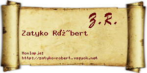Zatyko Róbert névjegykártya